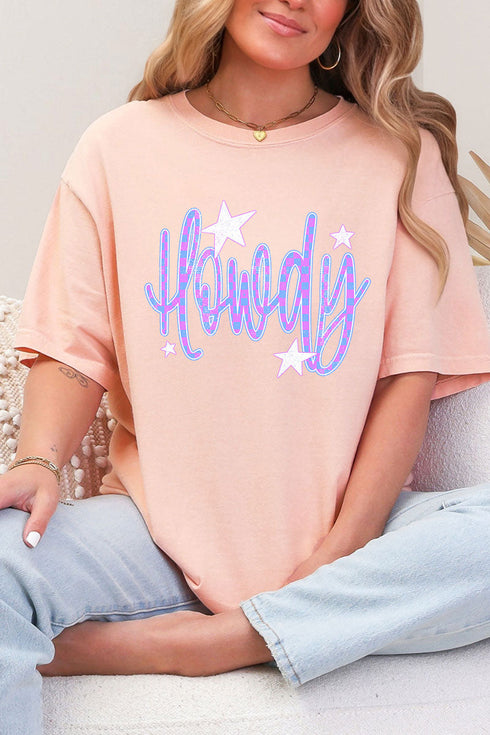 Electric Cowgirl Howdy Comfort Colors Adult Ring-Spun Cotton Tee