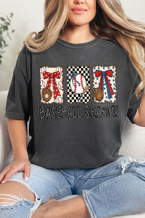 Baseball Season Ribbon Comfort Colors Adult Ring-Spun Cotton Tee