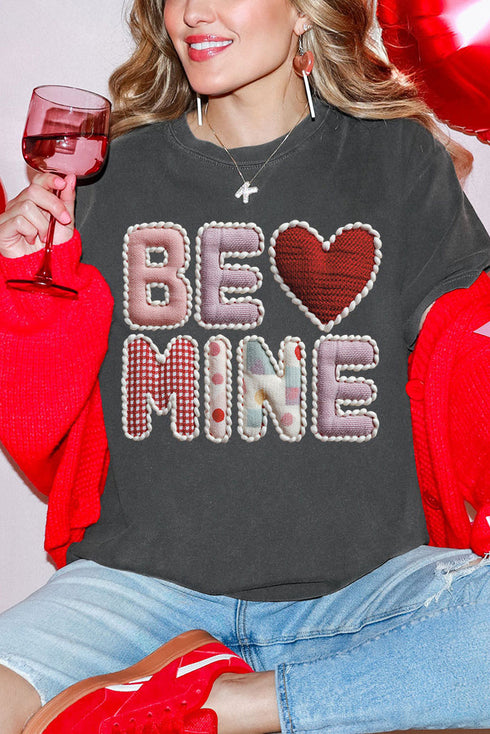 Be Mine Faux Yarn Comfort Colors Adult Ring-Spun Cotton Tee