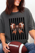 Black Varsity Bow Comfort Colors Adult Ring-Spun Cotton Tee