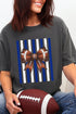 Blue & White Varsity Bow Comfort Colors Adult Ring-Spun Cotton Tee