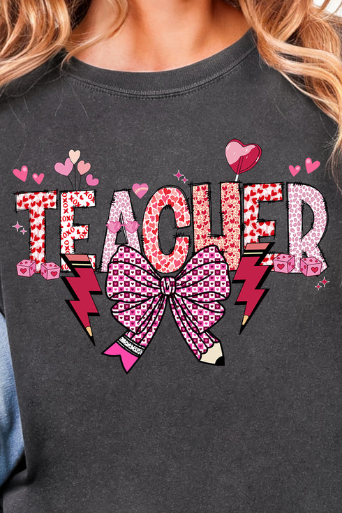 Bow Teacher Doodle Comfort Colors Adult Ring-Spun Cotton Tee