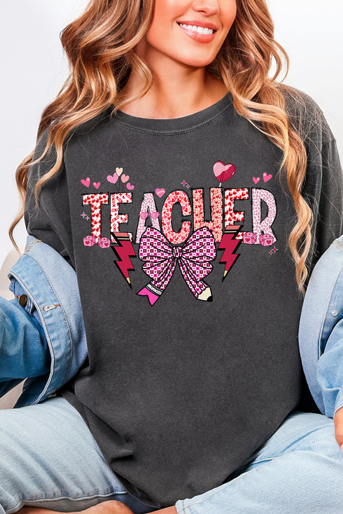 Bow Teacher Doodle Comfort Colors Adult Ring-Spun Cotton Tee