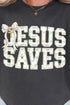 Jesus Saves Coquette Cross Comfort Colors Adult Ring-Spun Cotton Tee