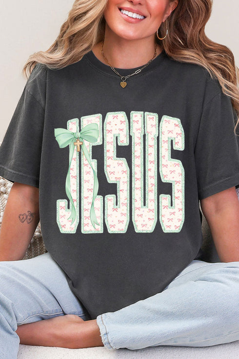 Coquette Cross Jesus Comfort Colors Adult Ring-Spun Cotton Tee