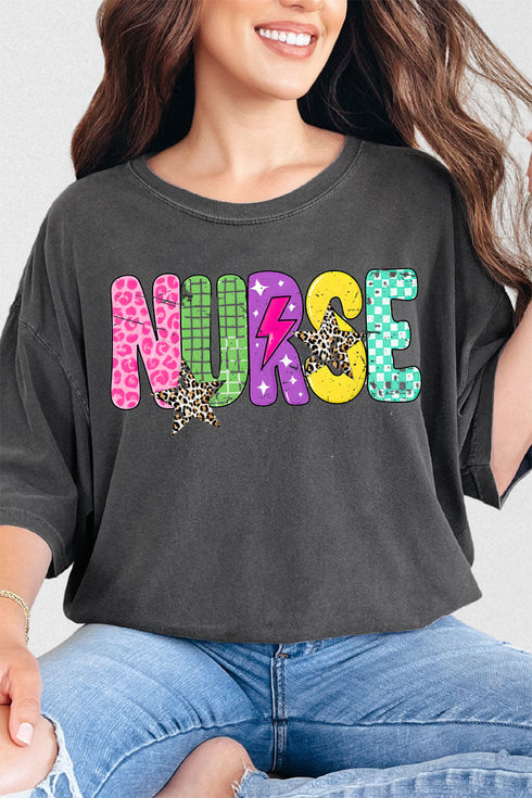 Distressed Retro Nurse Comfort Colors Adult Ring-Spun Cotton Tee