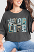 Dog Life Faux Glitter Comfort Colors Adult Ring-Spun Cotton Tee
