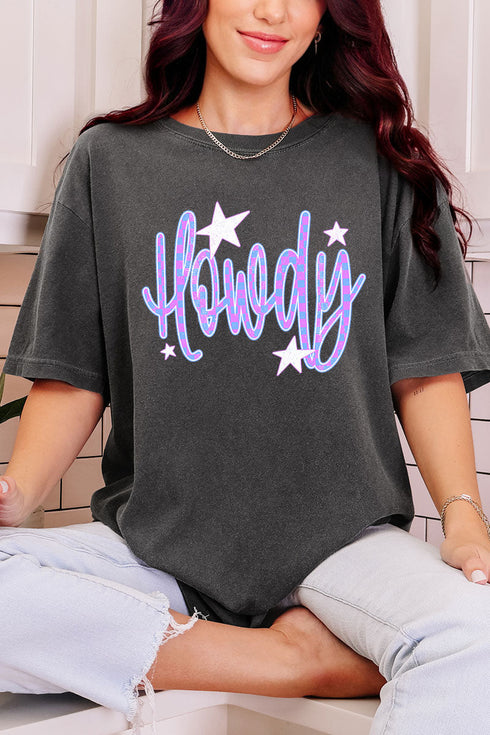 Electric Cowgirl Howdy Comfort Colors Adult Ring-Spun Cotton Tee