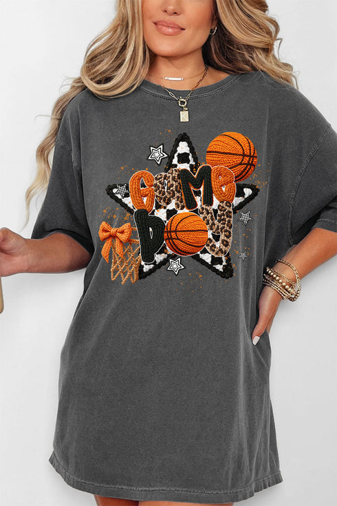 Faux Yarn Basketball Game Day Comfort Colors Adult Ring-Spun Cotton Tee