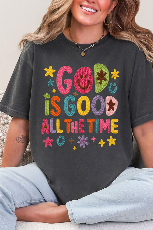 Faux Yarn God Is Good Comfort Colors Adult Ring-Spun Cotton Tee