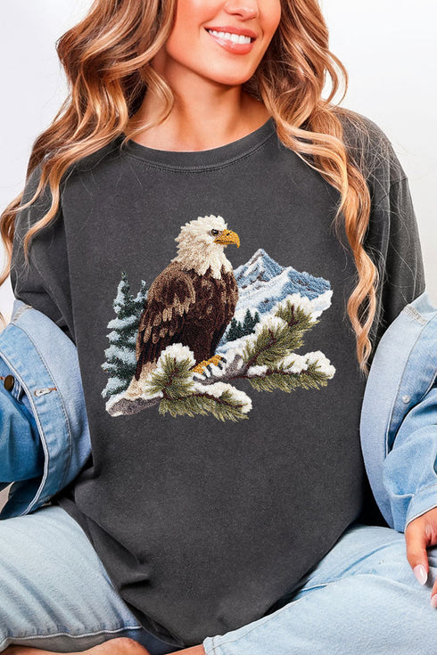 Faux Yarn Winter Eagle Comfort Colors Adult Ring-Spun Cotton Tee