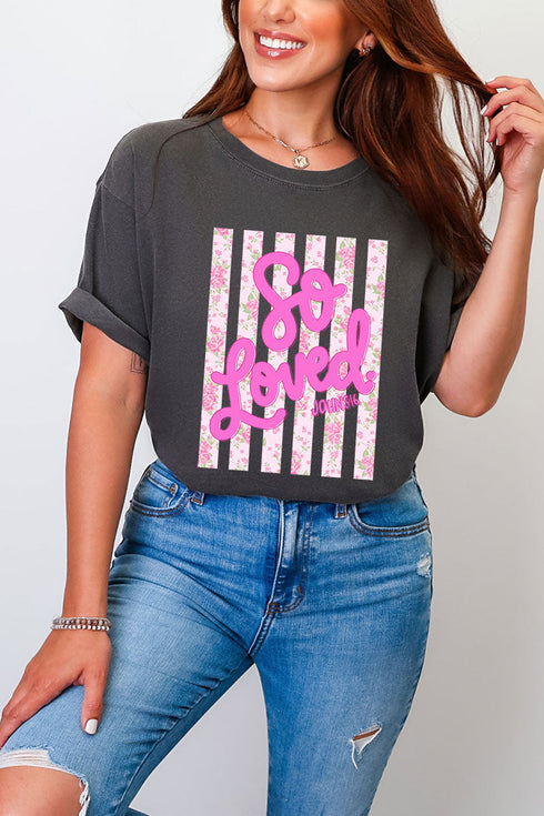 Floral So Loved Comfort Colors Adult Ring-Spun Cotton Tee