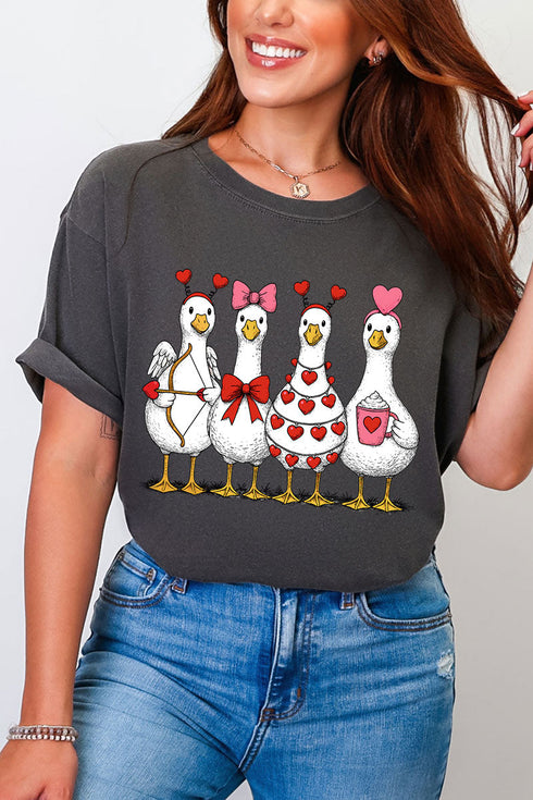 Geese In Love Formation Comfort Colors Adult Ring-Spun Cotton Tee