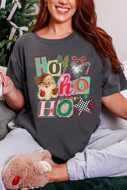 Ho Ho Retro Christmas Comfort Colors Adult Ring-Spun Cotton Tee