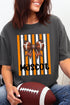 Personalized Fiery Orange & White Varsity Bow Comfort Colors Adult Ring-Spun Cotton Tee *Enter Mascot Name