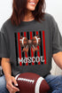 Personalized Red & Black Varsity Bow Comfort Colors Adult Ring-Spun Cotton Tee