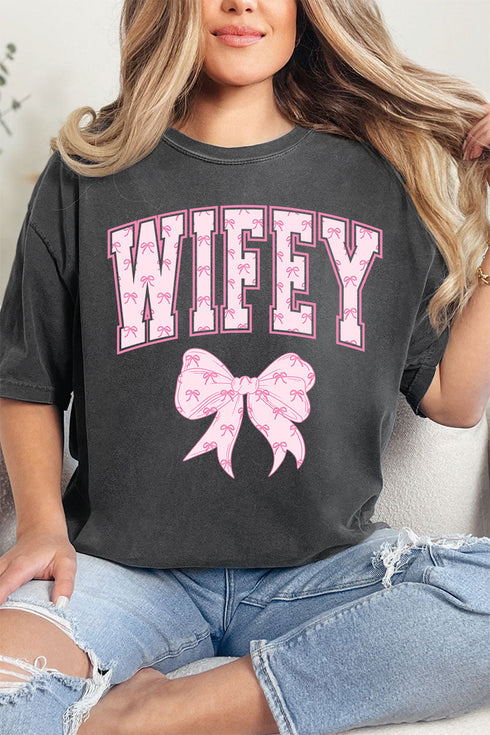 Pink Wifey Coquette Comfort Colors Adult Ring-Spun Cotton Tee