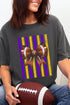 Purple & Yellow Gold Varsity Bow Comfort Colors Adult Ring-Spun Cotton Tee