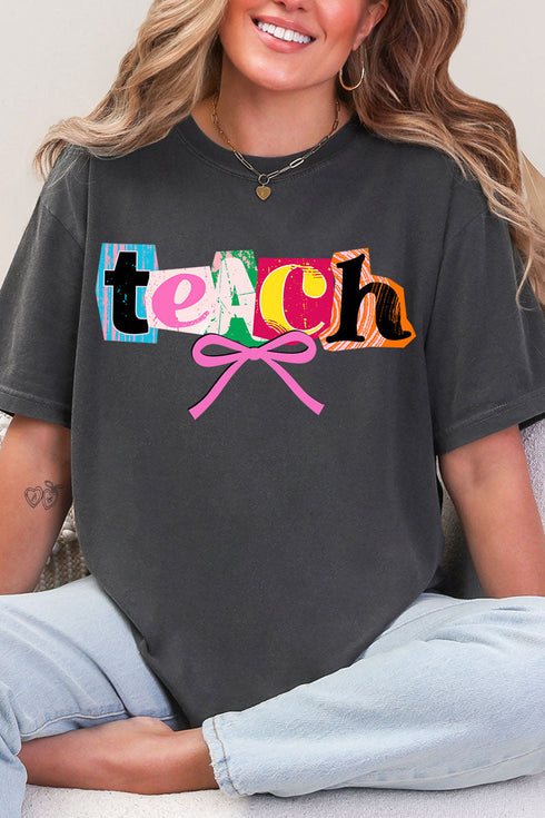 Retro Teach Ribbon Comfort Colors Adult Ring-Spun Cotton Tee