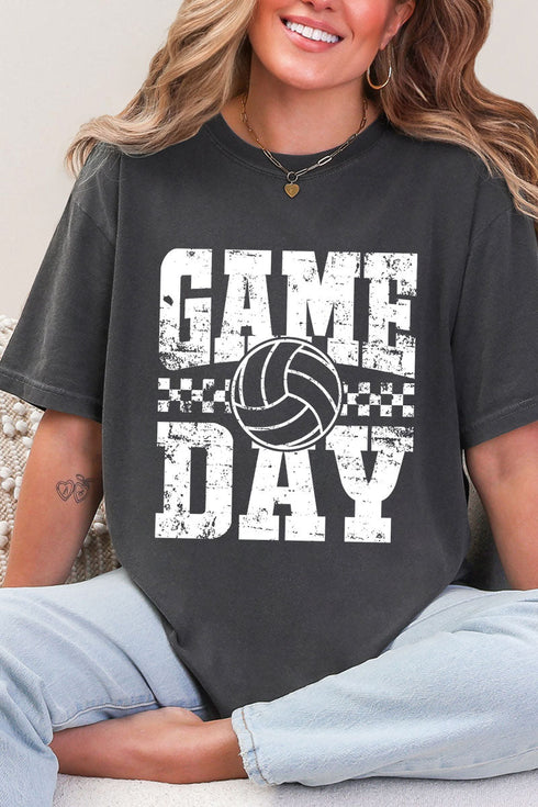 Retro Volleyball Game Day Comfort Colors Adult Ring-Spun Cotton Tee