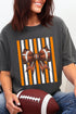 Fiery Orange & White Varsity Bow Comfort Colors Adult Ring-Spun Cotton Tee