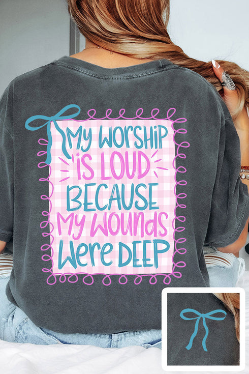 Worship Loud Front & Back Design Comfort Colors Adult Ring-Spun Cotton Tee