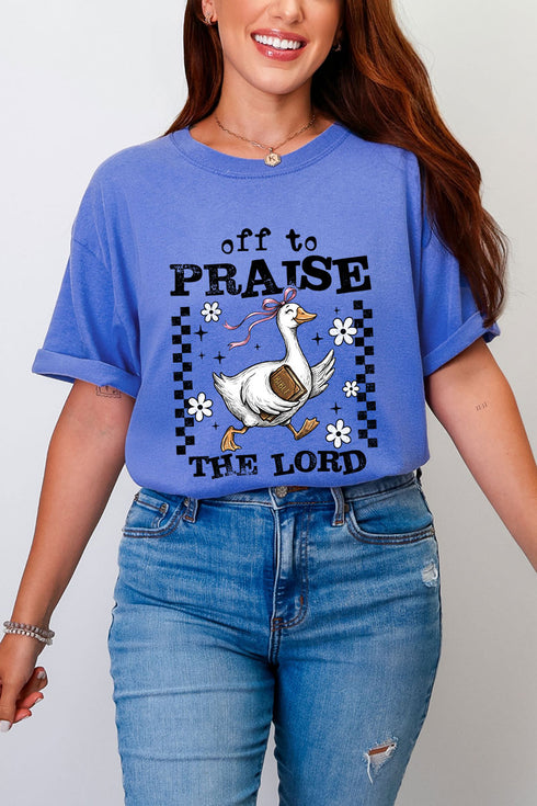 Off To Praise The Lord Comfort Colors Adult Ring-Spun Cotton Tee