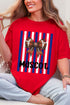 Personalized Blue & White Varsity Bow Comfort Colors Adult Ring-Spun Cotton Tee *Enter Mascot Name