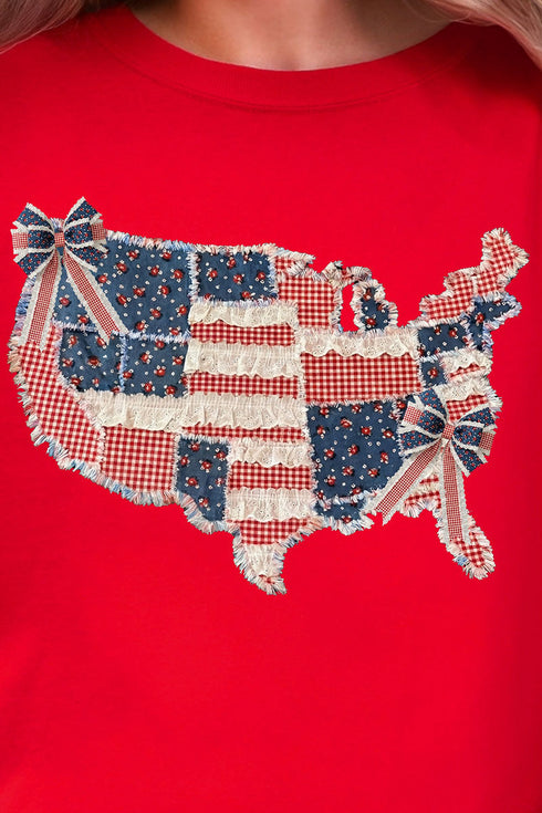 Faux Patchwork USA Map Comfort Colors Adult Ring-Spun Cotton Tee