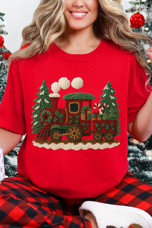 Faux Yarn Mistletoe Express Comfort Colors Adult Ring-Spun Cotton Tee