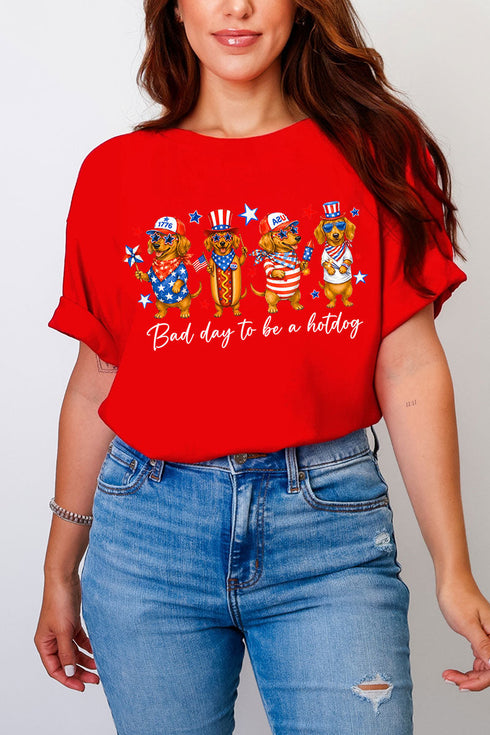 Red, White & Weiner Comfort Colors Adult Ring-Spun Cotton Tee