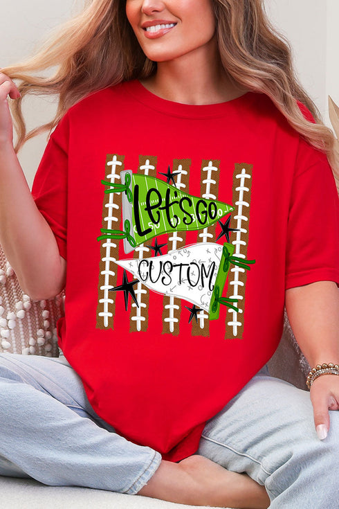 Personalized Touchdown Cheers Comfort Colors Adult Ring-Spun Cotton Tee *Enter Custom Text