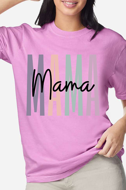 Block Script Mama Comfort Colors Adult Ring-Spun Cotton Tee