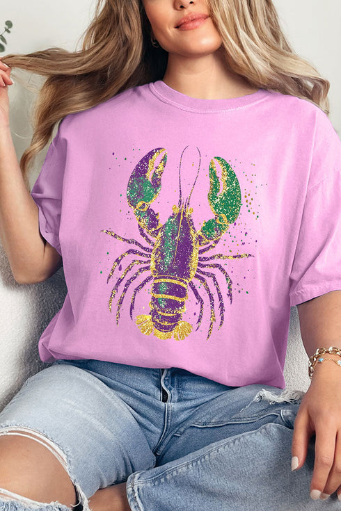 Glitzy Gras Crawfish Comfort Colors Adult Ring-Spun Cotton Tee