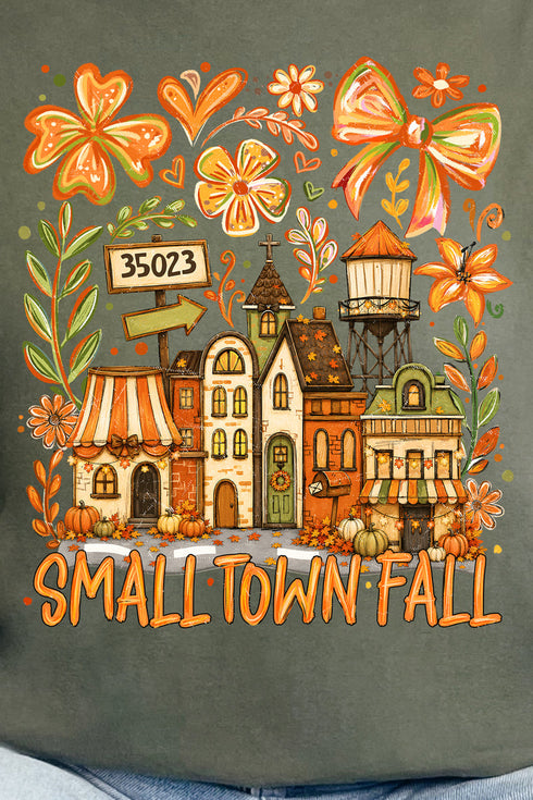 Personalized Small Town Fall Comfort Colors Adult Ring-Spun Cotton Tee *Enter Zip Code