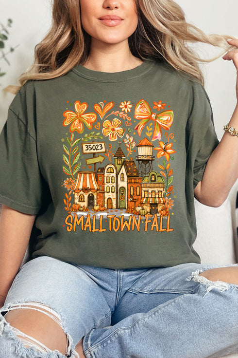 Personalized Small Town Fall Comfort Colors Adult Ring-Spun Cotton Tee *Enter Zip Code