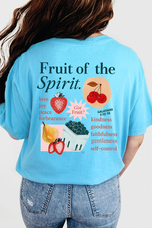 Got Fruit? Fruit Of The Spirit Front & Back Design Comfort Colors Adult Ring-Spun Cotton Tee