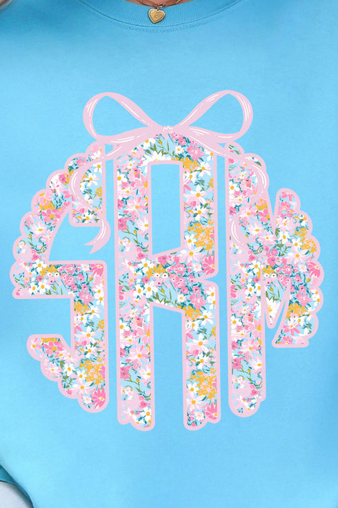 Garden Party Monogram Comfort Colors Adult Ring-Spun Cotton Tee