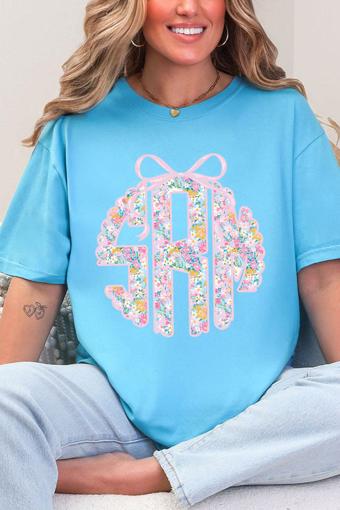 Garden Party Monogram Comfort Colors Adult Ring-Spun Cotton Tee