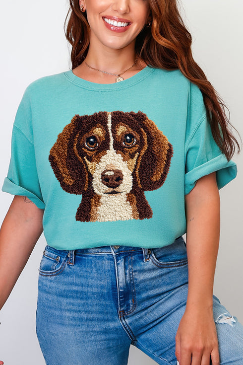 Faux Yarn Dachshund Comfort Colors Adult Ring-Spun Cotton Tee