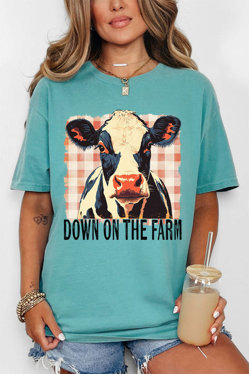 Down On the Farm Cow Comfort Colors Adult Ring-Spun Cotton Tee