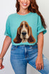 Faux Yarn Basset Hound Comfort Colors Adult Ring-Spun Cotton Tee