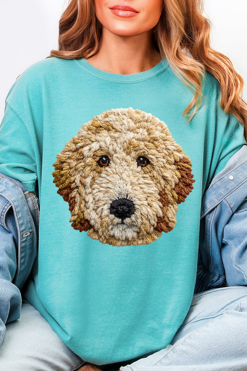Faux Yarn Goldendoodle Comfort Colors Adult Ring-Spun Cotton Tee