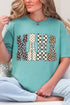 Leopard Checkered Mama Comfort Colors Adult Ring-Spun Cotton Tee
