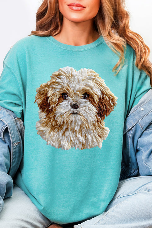 Faux Yarn Shih Tzu Comfort Colors Adult Ring-Spun Cotton Tee