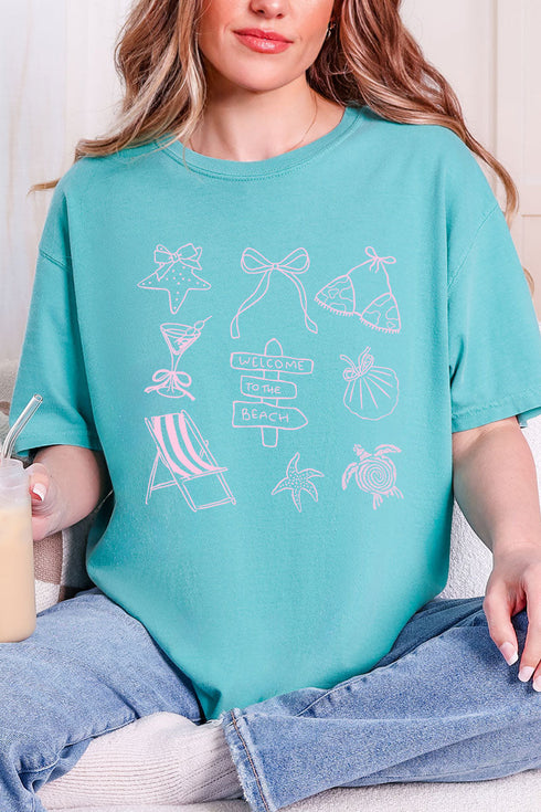 Welcome To The Beach Comfort Colors Adult Ring-Spun Cotton Tee