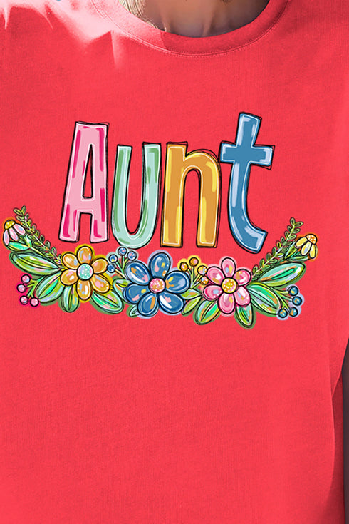 Spring Floral Aunt Comfort Colors Adult Ring-Spun Cotton Tee