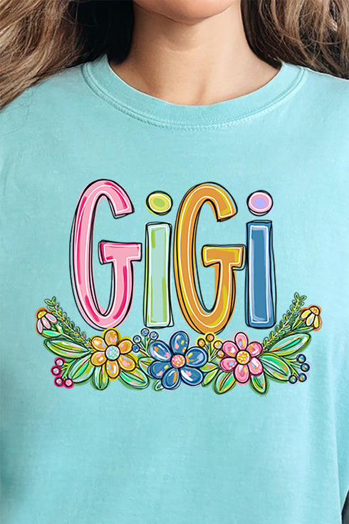 Spring Floral Gigi Comfort Colors Adult Ring-Spun Cotton Tee