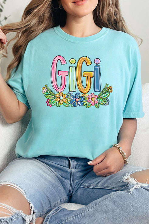 Spring Floral Gigi Comfort Colors Adult Ring-Spun Cotton Tee