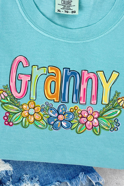 Spring Floral Granny Comfort Colors Adult Ring-Spun Cotton Tee